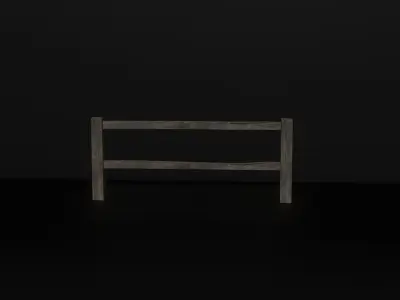 Game-Ready Modular Wooden Fence 3d Model Free low-poly 3D model