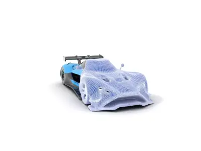 Azure Hypercar model pack Low-poly 3D model