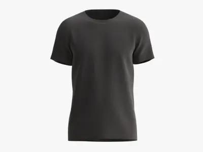 T-shirt for Men Mockup 01 Cotton Black 3D model