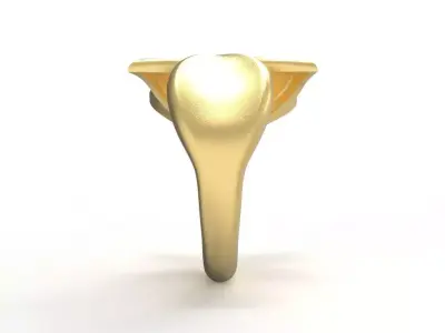 Flower Ring  Gold Jewelry Design for 3D printing and Rendering  3D print model