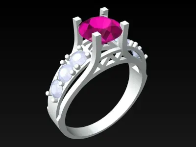 Diamond Ring - Womens Rings - N2122 Free 3D print model
