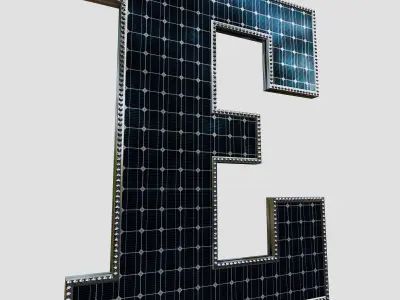 Solar Panel Letter - E 3D model