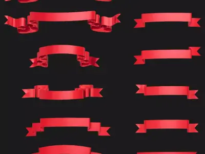 Ribbon 3D model pack 3D model