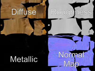 Realistic Driftwood Model Pack for Nature Scenes and Decor Low-poly 3D model