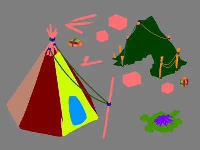 Game Kazlog Bay - Tent 01 3D model