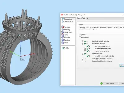 Cushion Gemstone Ring 3D print model