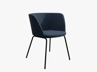 Verve 4 leg-blue fabric Low-poly 3D model