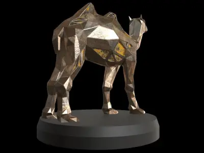 Steampunk Camel Low-poly 3D model