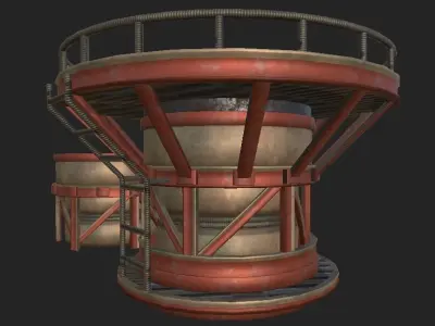 Giant Pillar Frame Low-poly 3D model