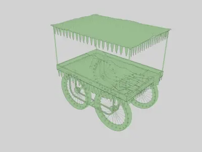 Fruit Cart Low-poly 3D model