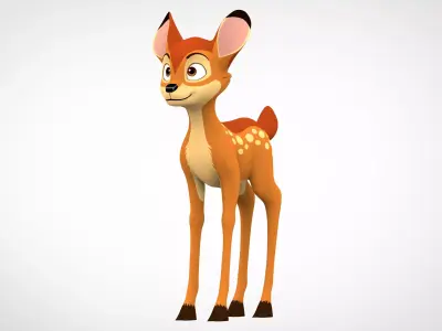 Deer Fawn Low-poly 3D model
