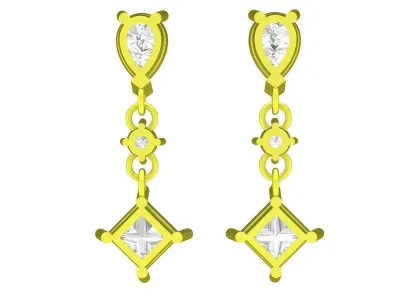 5674 luxury fashion diamond drop earrings 3D print model