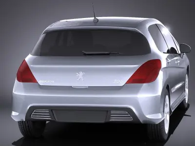 Peugeot 308 hatchback 5door 2013 VRAY 3D model