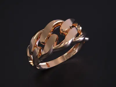Cuban Chain Ring Gold 3D print model