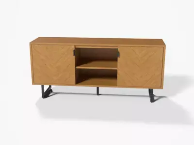 Navu media Cabinet acacia veneer Low-poly 3D model