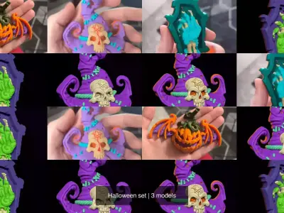 Halloween set AMS 3d print 3D Model Collection