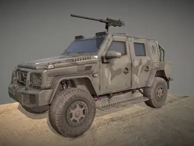 Low poly High detailed military armored 4x4 Sub Low-poly 3D model