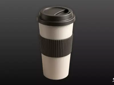Reusable Coffee Cup Low-poly 3D model
