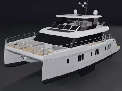 60 POWER CATAMARAN  luxury 3D Rendering 3D model