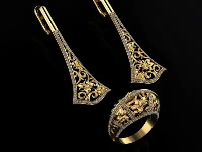 Ring and Earrings 29 3D print model