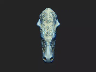 horse decor floral detail head art other home myth knight 3D print model