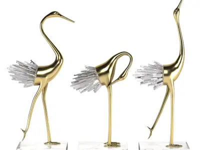 Flamingo Ornament Luxury Decor 3D model