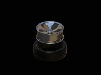 4 PACK WHEELS CUSTOM MODEL CAR RIMS WITH TIRE Free 3D print model