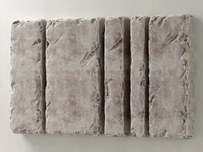 Slab stone wall n1 3D model