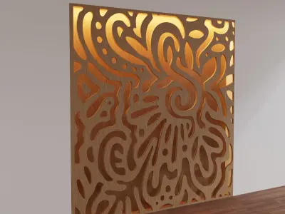 Decorative Wooden Wall Model 10 Low-poly 3D model