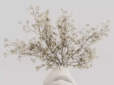 plants bouquet vase 53 3D model