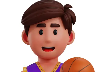 Basketball Player Avatar 3D Icon Low-poly 3D model
