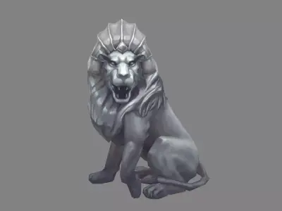 Stone Lion Sculpture - The Lion King Low-poly 3D model