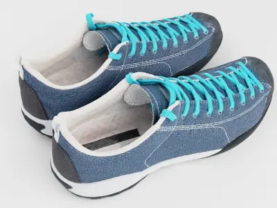 Pair of running shoes sneakers outdoor footwear 3D model