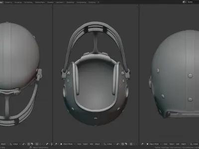 1960s Football Plastic Suspension Helmet  3D print model