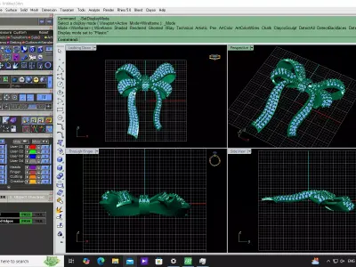 Elegant Diamond Bow Pendant 3D print model