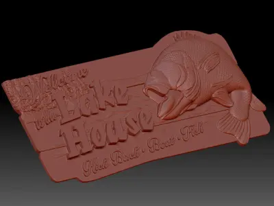 Welcome Lake Sign 3D print model