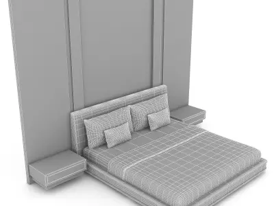3d modern bed design 04 Low-poly 3D model
