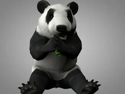 Panda or China bear Low-poly 3D model