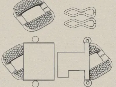  gold bracelets print model 3D print model