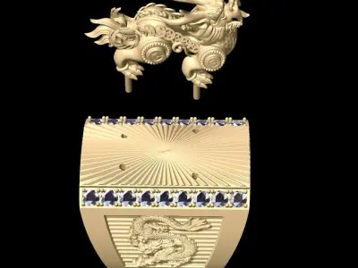 Luxury Dragon Ring 3D print model 3D print model