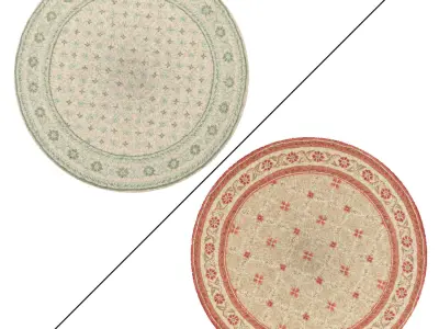 Round Rug Set 232 3D model