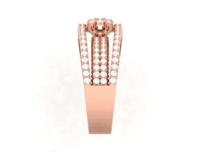 AMAZING ROUND DIAMOND RING  3D print model