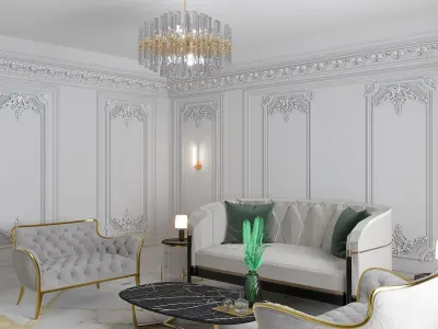 hall interior dizayn Low-poly 3D model