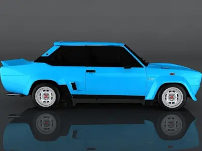 Fiat 131 Abarth Rally Stradale Low-poly 3D model