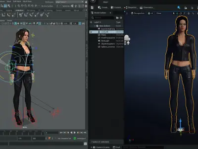 Unreal Engine 5 Maya Rigged Model With Facial Blendshapes Low-poly 3D model
