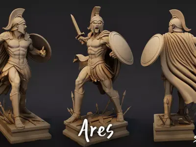 Ares Statue Low-poly 3D model