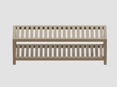 wooden shelf 01 Low-poly 3D model