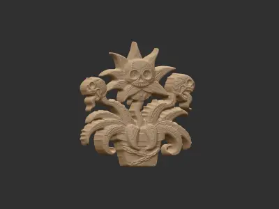 scary monster plants skull flower cnc model 3D print model
