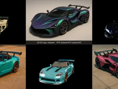 Sport Car bundle 12 pack 100 glb 3D model