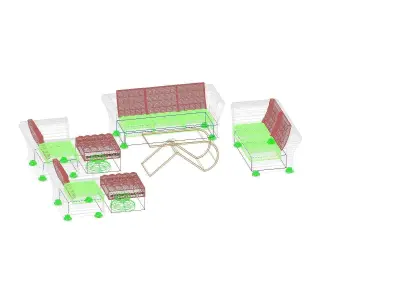 Living room Sofa with a Light embedded Table 3D model